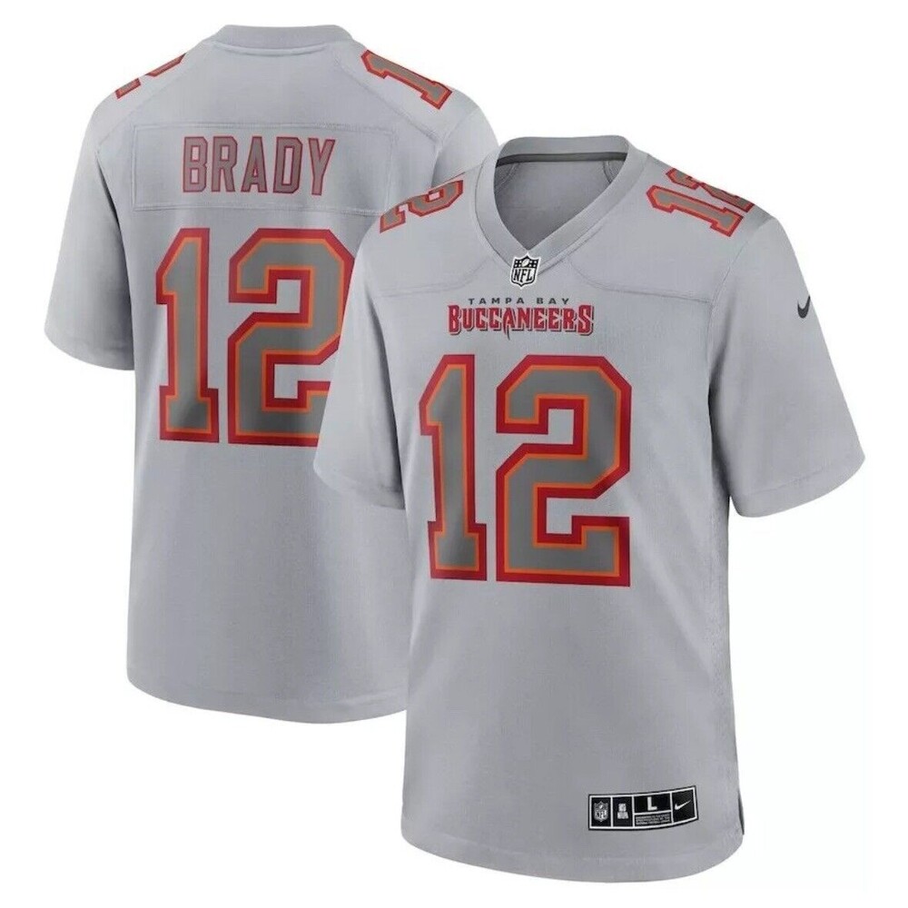 Nike Tom Brady Tampa Bay Buccaneers NFL On Field Game Jersey Gray Mens LARGE